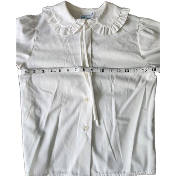 Wendy Bird Vintage 70s Tartan Plaid Pinafore Dress & Blouse Set Girls Size 12 - Picture 8 of 9